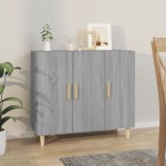 vidaXL Servantă, gri sonoma, 90x34x80 cm, lemn compozit vidaXL Servantă, gri sonoma, 90x34x80 cm, lemn compozit
