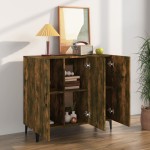 vidaXL Servantă, stejar fumuriu, 90x34x80 cm, lemn compozit vidaXL Servantă, stejar fumuriu, 90x34x80 cm, lemn compozit