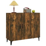 vidaXL Servantă, stejar fumuriu, 90x34x80 cm, lemn compozit vidaXL Servantă, stejar fumuriu, 90x34x80 cm, lemn compozit