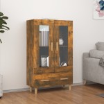 vidaXL Dulap înalt, stejar fumuriu, 70x31x115 cm, lemn compozit vidaXL Dulap înalt, stejar fumuriu, 70x31x115 cm, lemn compozit