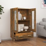 vidaXL Dulap înalt, stejar fumuriu, 70x31x115 cm, lemn compozit vidaXL Dulap înalt, stejar fumuriu, 70x31x115 cm, lemn compozit