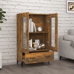 vidaXL Dulap înalt, stejar fumuriu, 70x31x115 cm, lemn prelucrat