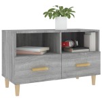 vidaXL Comodă TV, gri sonoma, 80x36x50 cm, lemn prelucrat vidaXL Comodă TV, gri sonoma, 80x36x50 cm, lemn prelucrat