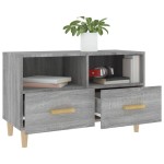 vidaXL Comodă TV, gri sonoma, 80x36x50 cm, lemn prelucrat vidaXL Comodă TV, gri sonoma, 80x36x50 cm, lemn prelucrat