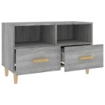vidaXL Comodă TV, gri sonoma, 80x36x50 cm, lemn prelucrat vidaXL Comodă TV, gri sonoma, 80x36x50 cm, lemn prelucrat
