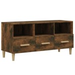 vidaXL Comodă TV, stejar fumuriu, 102x36x50 cm, lemn compozit vidaXL Comodă TV, stejar fumuriu, 102x36x50 cm, lemn compozit