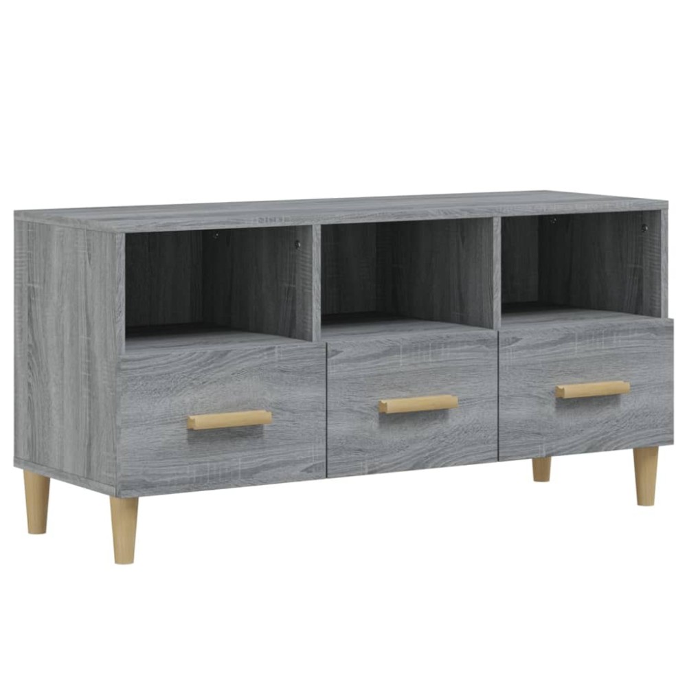 vidaXL Comodă TV, gri sonoma, 102x36x50 cm, lemn compozit