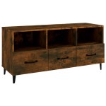 vidaXL Comodă TV, stejar fumuriu, 102x35x50 cm, lemn compozit vidaXL Comodă TV, stejar fumuriu, 102x35x50 cm, lemn compozit