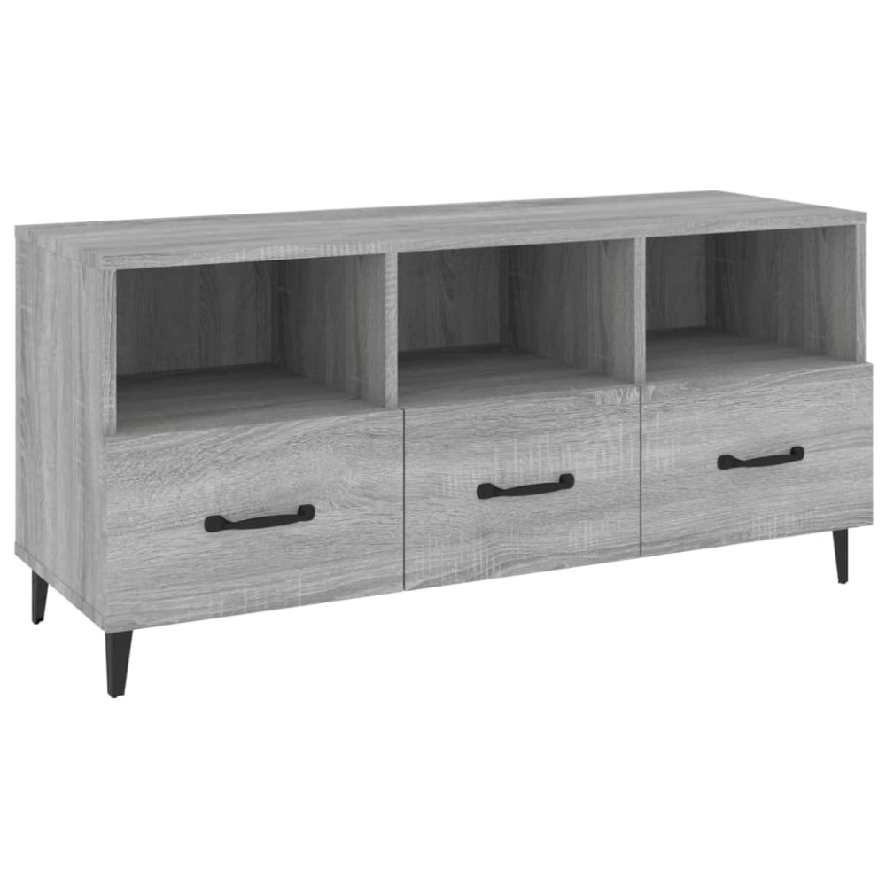 vidaXL Comodă TV, gri sonoma, 102x35x50 cm, lemn compozit