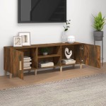 vidaXL Comodă TV, stejar fumuriu, 150x30x50 cm, lemn prelucrat