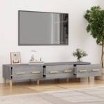 vidaXL Comodă TV, gri sonoma, 150x34,5x30 cm, lemn compozit