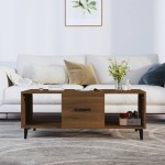 vidaXL Măsuță de cafea, stejar maro, 102x50x40 cm, lemn compozit vidaXL Măsuță de cafea, stejar maro, 102x50x40 cm, lemn compozit