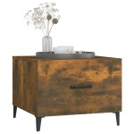 vidaXL Măsuță de cafea cu picioare metalice stejar fumuriu 50x50x40 cm