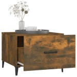 vidaXL Măsuță de cafea cu picioare metalice stejar fumuriu 50x50x40 cm