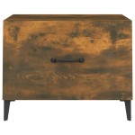 vidaXL Măsuță de cafea cu picioare metalice stejar fumuriu 50x50x40 cm