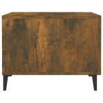 vidaXL Măsuță de cafea cu picioare metalice stejar fumuriu 50x50x40 cm