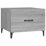 vidaXL Măsuță de cafea cu picioare metalice, gri sonoma, 50x50x40 cm vidaXL Măsuță de cafea cu picioare metalice, gri sonoma, 50x50x40 cm