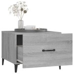 vidaXL Măsuță de cafea cu picioare metalice, gri sonoma, 50x50x40 cm vidaXL Măsuță de cafea cu picioare metalice, gri sonoma, 50x50x40 cm