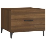 vidaXL Măsuță de cafea cu picioare metalice, stejar maro, 50x50x40 cm vidaXL Măsuță de cafea cu picioare metalice, stejar maro, 50x50x40 cm