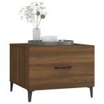 vidaXL Măsuță de cafea cu picioare metalice, stejar maro, 50x50x40 cm vidaXL Măsuță de cafea cu picioare metalice, stejar maro, 50x50x40 cm