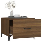 vidaXL Măsuță de cafea cu picioare metalice, stejar maro, 50x50x40 cm vidaXL Măsuță de cafea cu picioare metalice, stejar maro, 50x50x40 cm