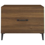 vidaXL Măsuță de cafea cu picioare metalice, stejar maro, 50x50x40 cm vidaXL Măsuță de cafea cu picioare metalice, stejar maro, 50x50x40 cm