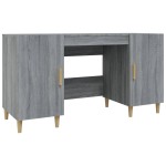 vidaXL Birou, gri sonoma, 140x50x75 cm, lemn compozit