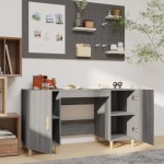 vidaXL Birou, gri sonoma, 140x50x75 cm, lemn compozit
