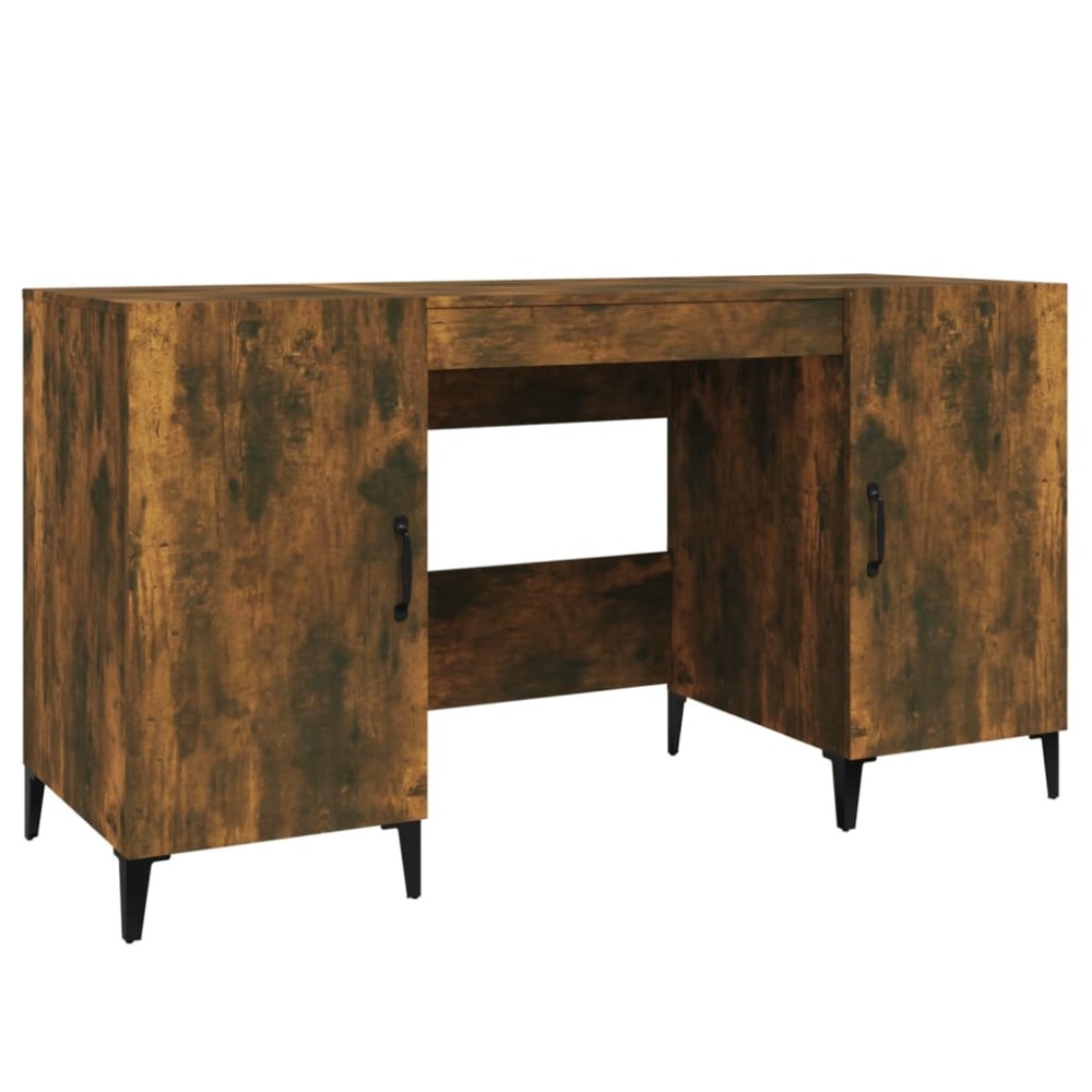 vidaXL Birou, stejar fumuriu, 140x50x75 cm, lemn compozit