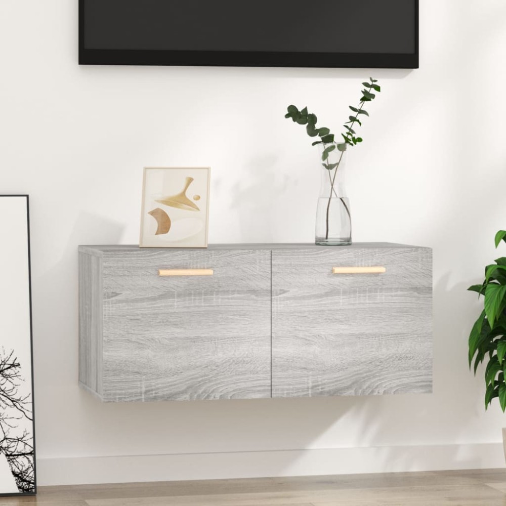 vidaXL Dulap de perete, gri sonoma, 80x35x36,5 cm, lemn compozit
