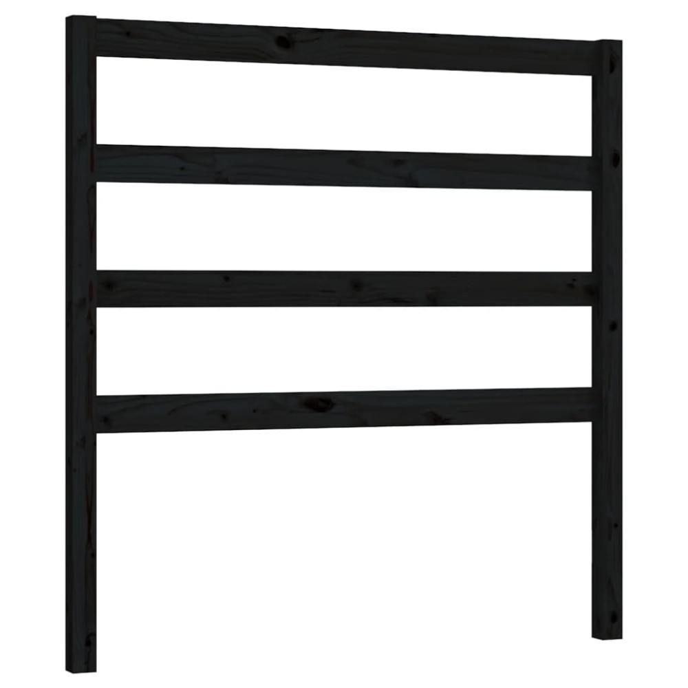 vidaXL Tăblie de pat, negru, 81x4x100 cm, lemn masiv de pin