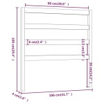 vidaXL Tăblie de pat, negru, 106x4x100 cm, lemn masiv de pin vidaXL Tăblie de pat, negru, 106x4x100 cm, lemn masiv de pin