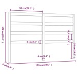vidaXL Tăblie de pat, negru, 126x4x100 cm, lemn masiv de pin vidaXL Tăblie de pat, negru, 126x4x100 cm, lemn masiv de pin