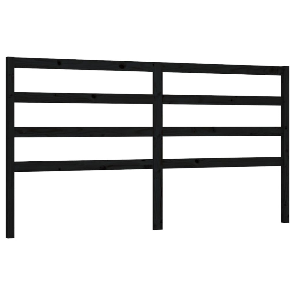 vidaXL Tăblie de pat, negru, 186x4x100 cm, lemn masiv de pin