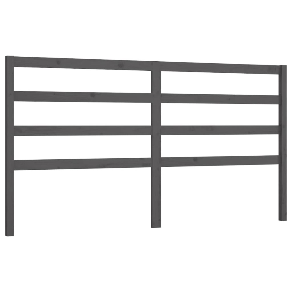 vidaXL Tăblie de pat, gri, 206x4x100 cm, lemn masiv de pin