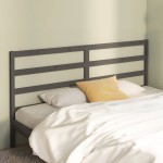 vidaXL Tăblie de pat, gri, 206x4x100 cm, lemn masiv de pin