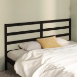 vidaXL Tăblie de pat, negru, 206x4x100 cm, lemn masiv de pin
