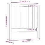 vidaXL Tăblie de pat, gri, 81x4x100 cm, lemn masiv de pin