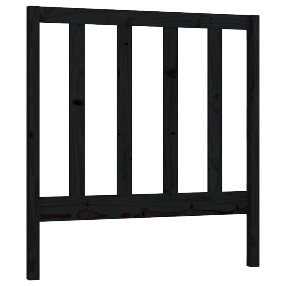 vidaXL Tăblie de pat, negru, 81x4x100 cm, lemn masiv de pin