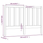 vidaXL Tăblie de pat, gri, 146x4x100 cm, lemn masiv de pin