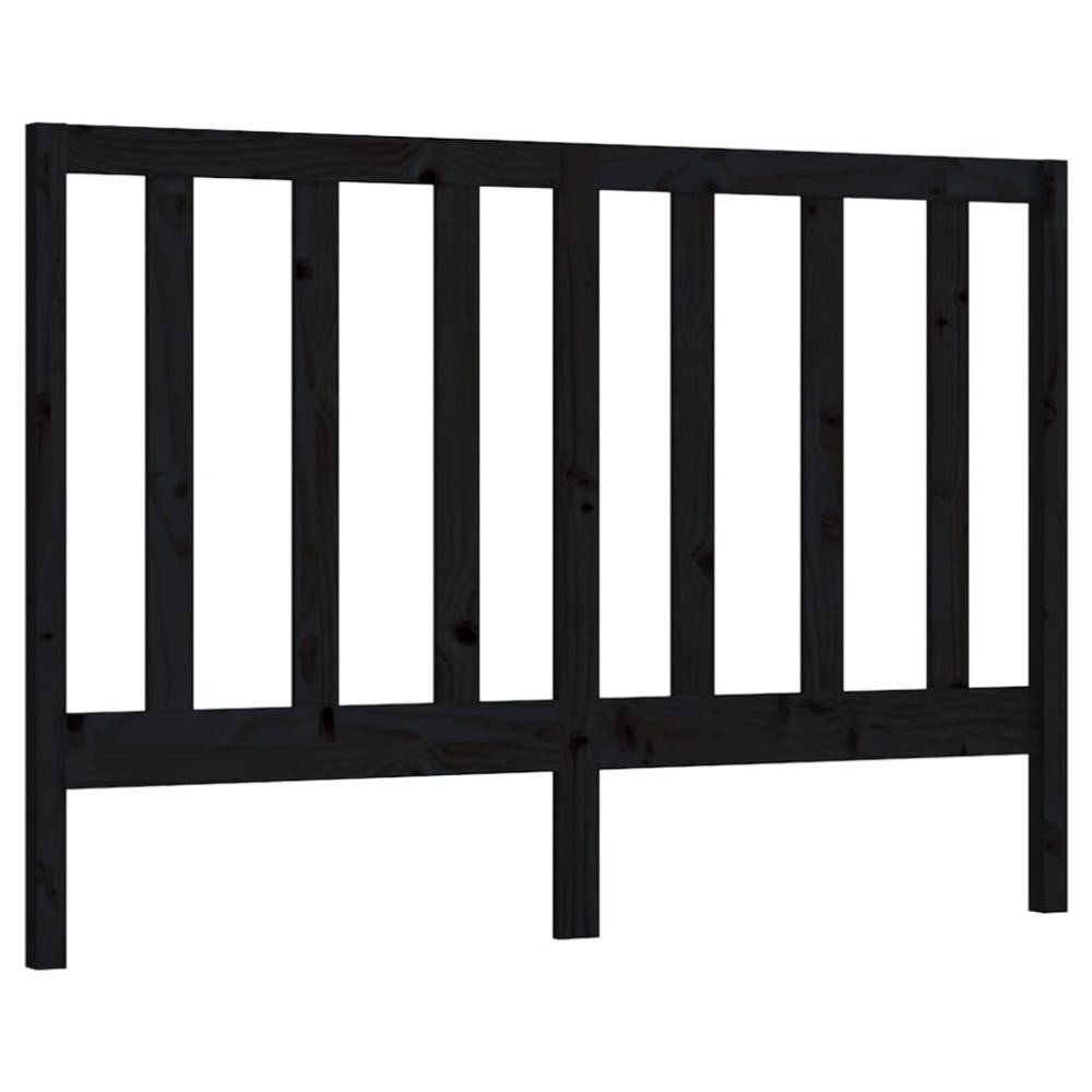 vidaXL Tăblie de pat, negru, 156x4x100 cm, lemn masiv de pin