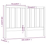 vidaXL Tăblie de pat, gri, 166x4x100 cm, lemn masiv de pin