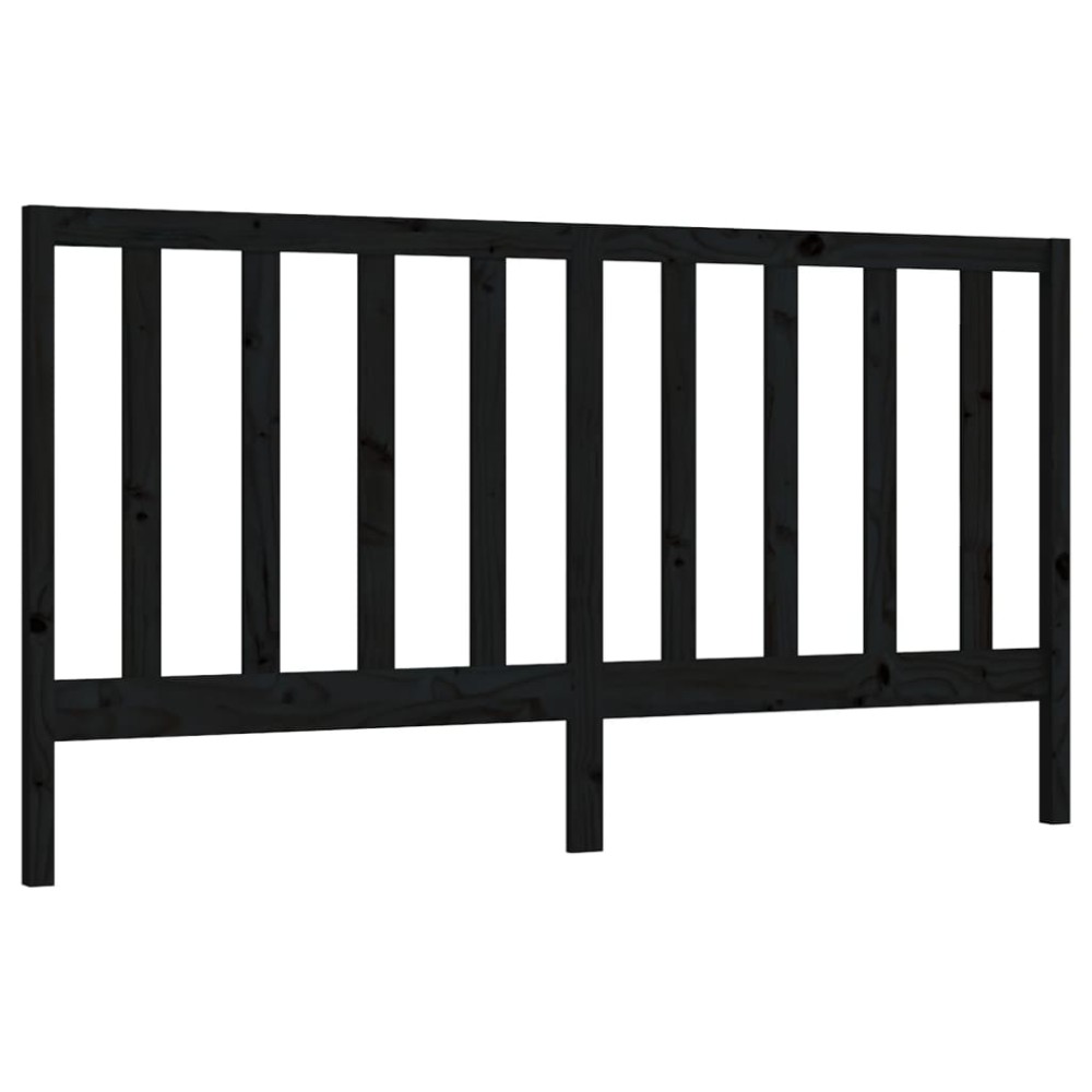 vidaXL Tăblie de pat, negru, 186x4x100 cm, lemn masiv de pin
