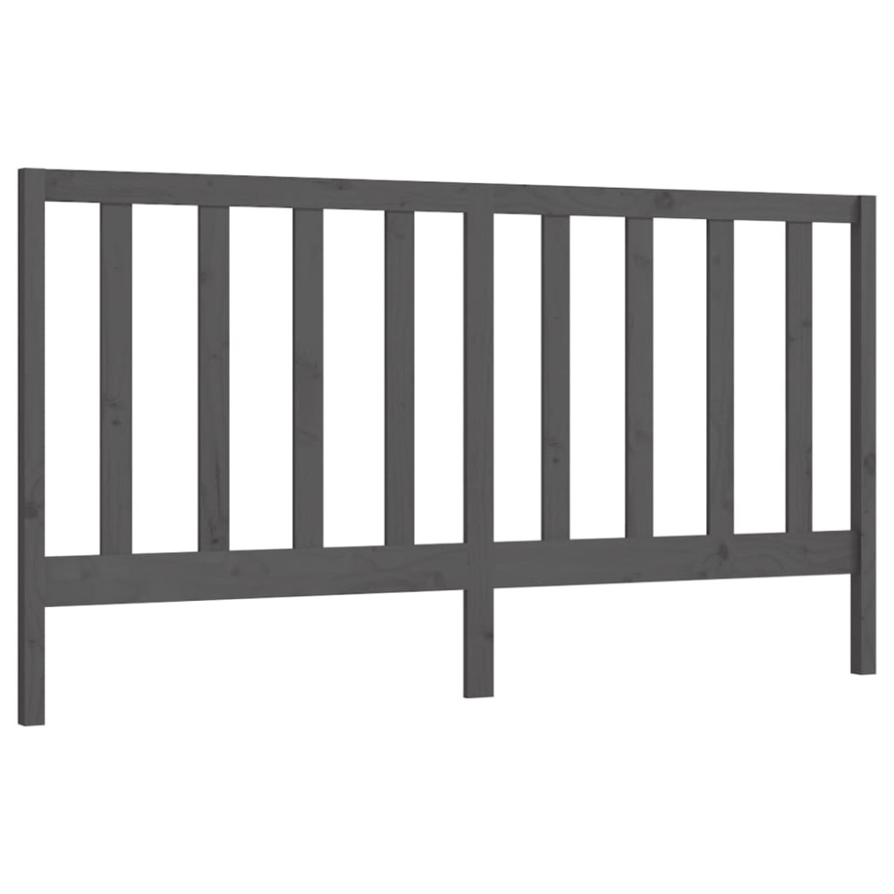 vidaXL Tăblie de pat, gri, 206x4x100 cm, lemn masiv de pin