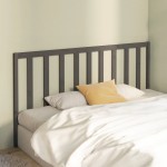 vidaXL Tăblie de pat, gri, 206x4x100 cm, lemn masiv de pin