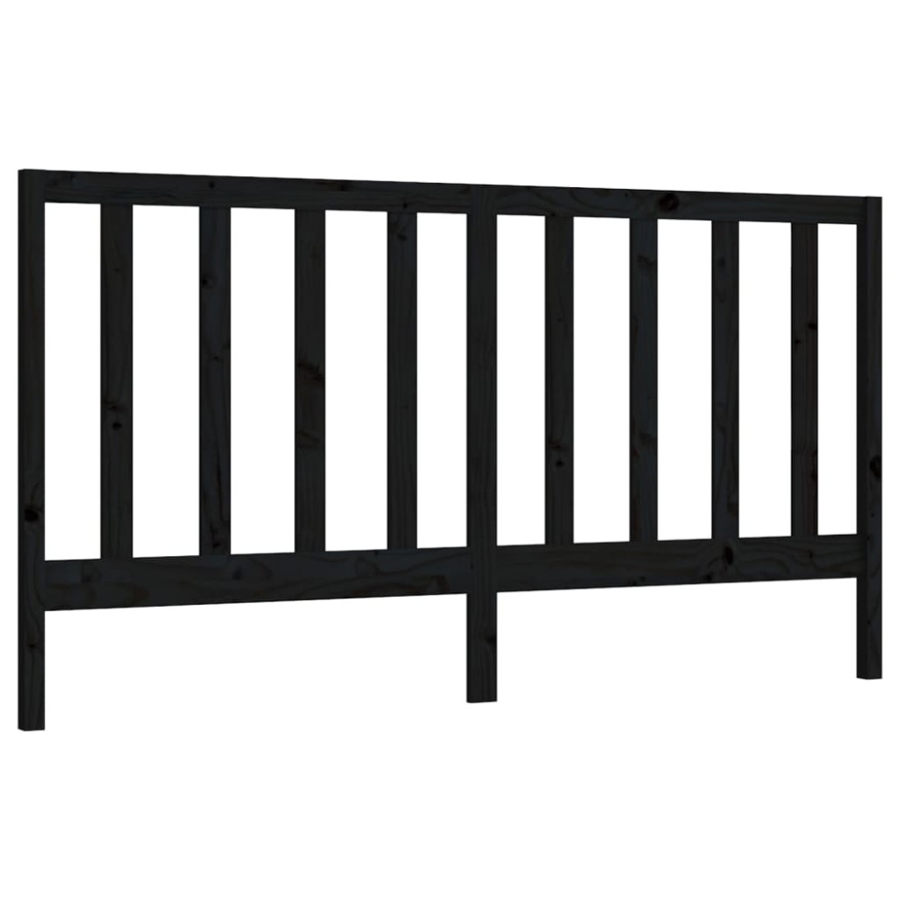 vidaXL Tăblie de pat, negru, 206x4x100 cm, lemn masiv de pin