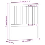 vidaXL Tăblie de pat, negru, 81x4x100 cm, lemn masiv de pin