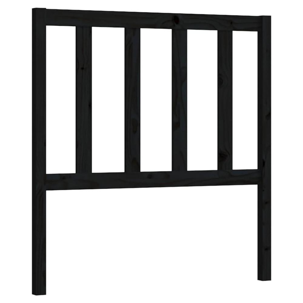 vidaXL Tăblie de pat, negru, 96x4x100 cm, lemn masiv de pin