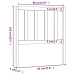 vidaXL Tăblie de pat, negru, 96x4x100 cm, lemn masiv de pin