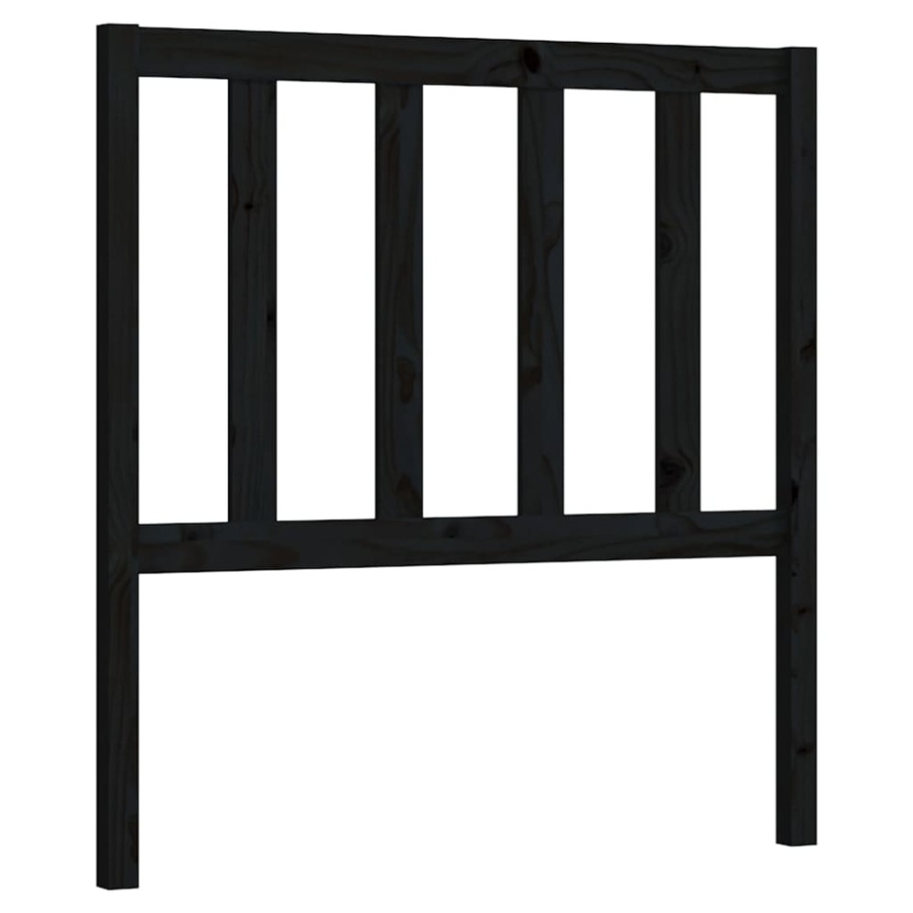 vidaXL Tăblie de pat, negru, 106x4x100 cm, lemn masiv de pin